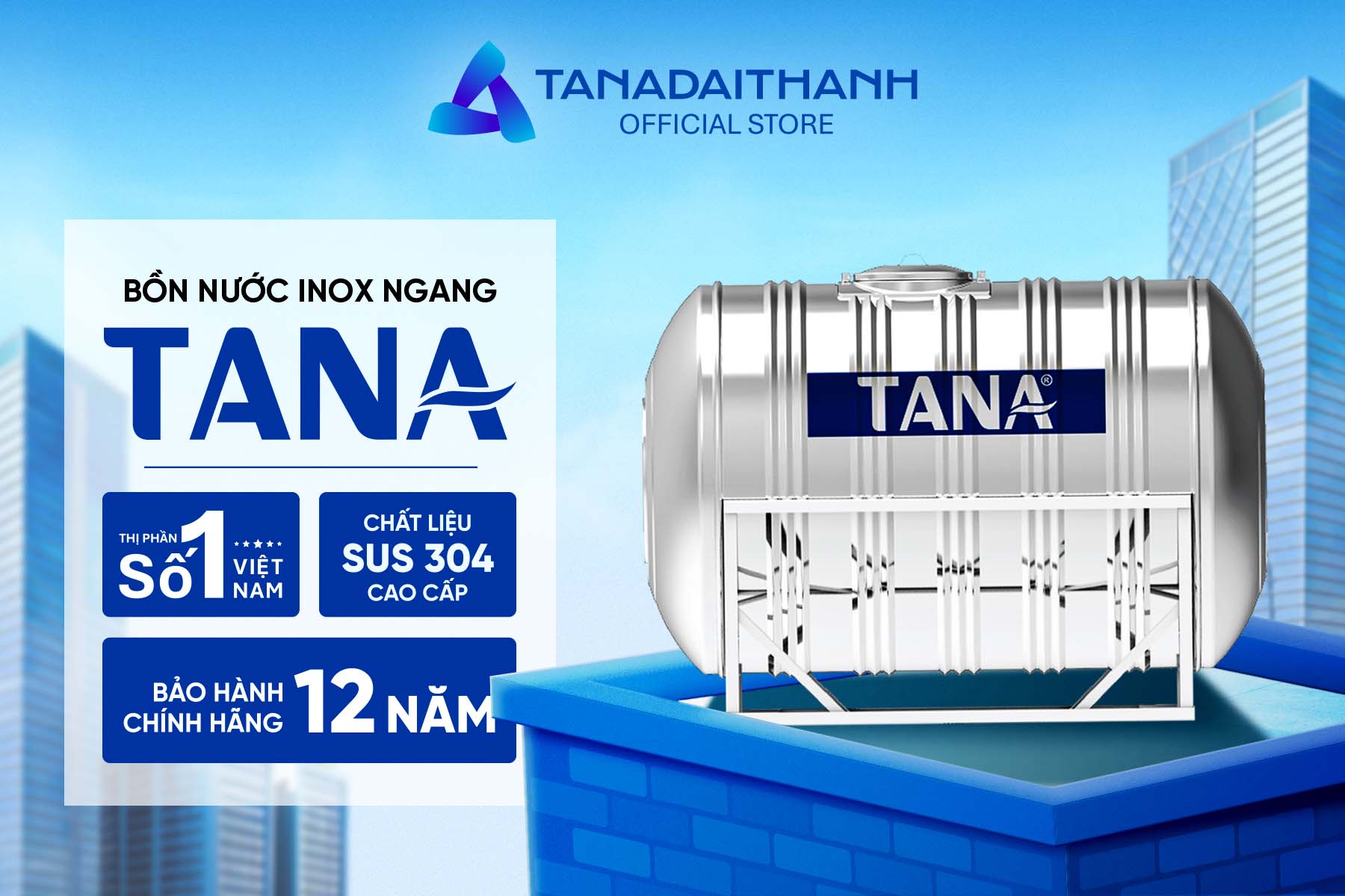 Bồn inox Tân Á – 1500N (Ø1140)